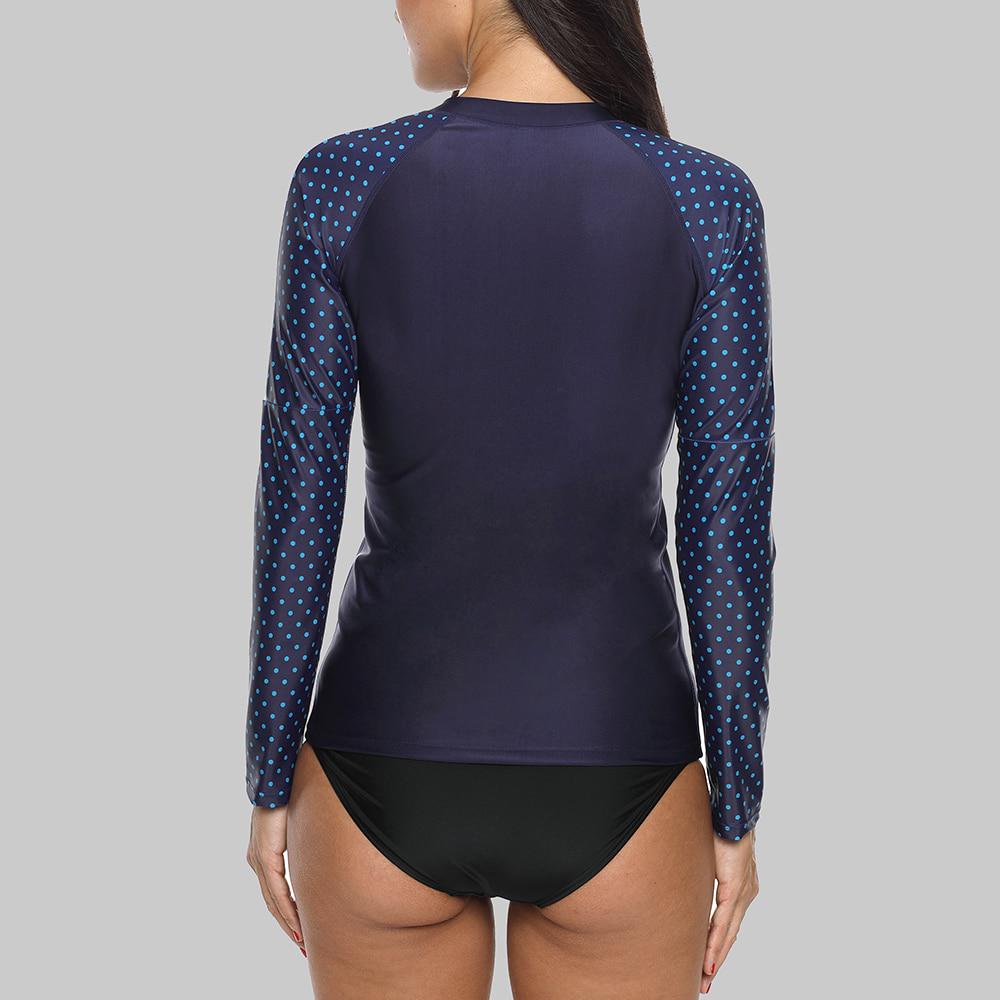 CHARMLEAKS Women Long Sleeve Rashguard Shirt Swimsuit Swimwear Surfing Top Shirt Rash Guard UPF50+
