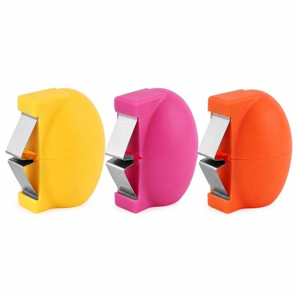 3 Pack Non-Slip Design Egg Shell Opener Pink, Yellow, Orange Egg Peeler Cube Restaurant
