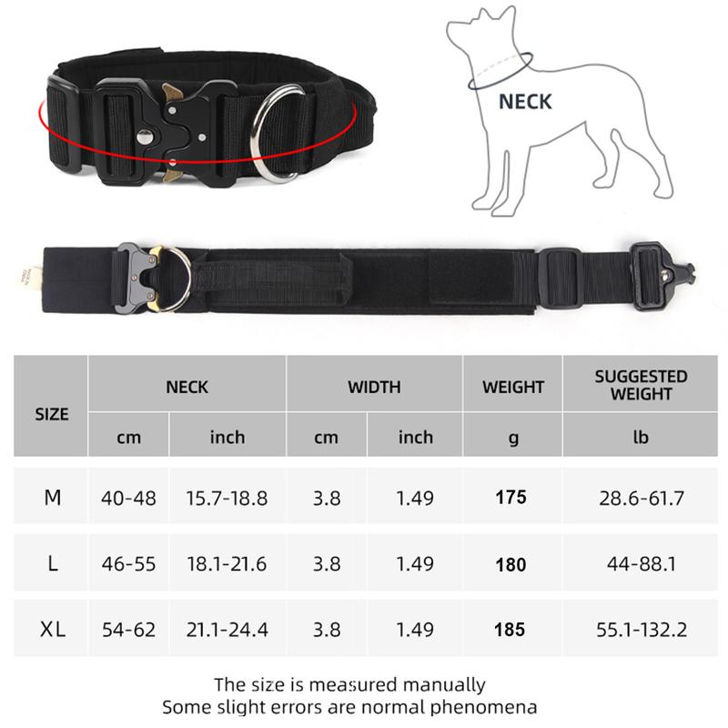 Tactical Dog Collar for Medium to Large Dogs 8 Colors Pet Collar Durable Comfortable Harness for Training And Control
