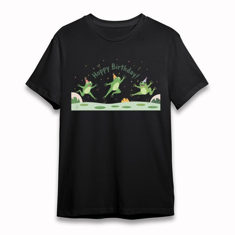 Women's Plus Size Classic T-Shirt Three Happy Frogs Birthday Party Graphic Tee