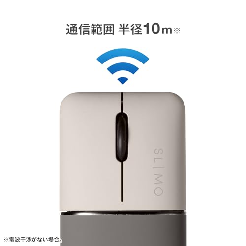 SANWA SUPPLY Бесшумная беспроводная мышь с синей светодиодной подсветкой, тонкая SLIMO/бежевая (перезаряжаемый) MA-WBBS310BG