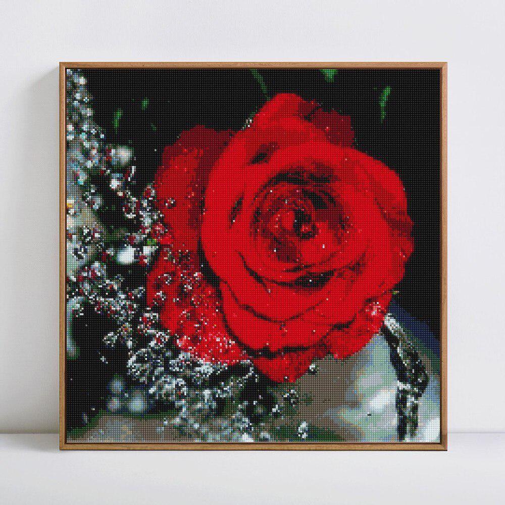 Flower Diamond 5d Diy Painting Rose Full Round Rhinestones Picture Diamond Embroidery