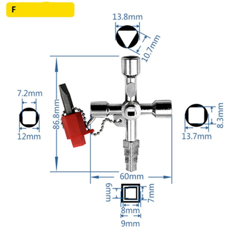 Ключ подходит для треугольного замка, квадратного замка, аэродинамического замка, который может быть использован для высокоскоростных поездов, лифтов и дверей шкафов.