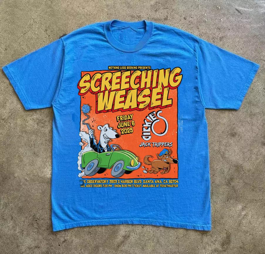 SCREECHING WEASEL Band Tour 2025 Gift For Fan S to 5XL Blue T-shirt MD409 Unisex T-Shirt
