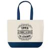 Tote Bag - PLANETEE - Sonia - Fond Bleu - Coton 40 X 45 Cm - Grand Format