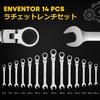 Enventor Ratchet Wrench Flex Ratchet Adjustable Swivel Ratchet Combination Dedicated Storage Pouch Included Set, Wrench, Angle, 6-19mm, 14-Piece Set,