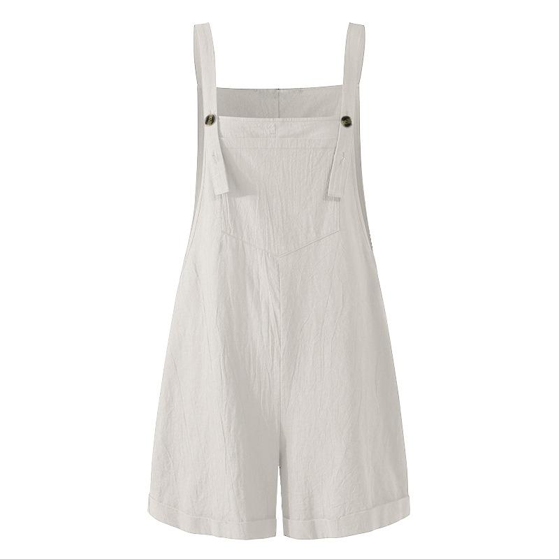 Women Jumpsuit Loose Style Overalls Solid Color Square Collar Playsuits Sleeveless Rompers Summer Casual Clothes
