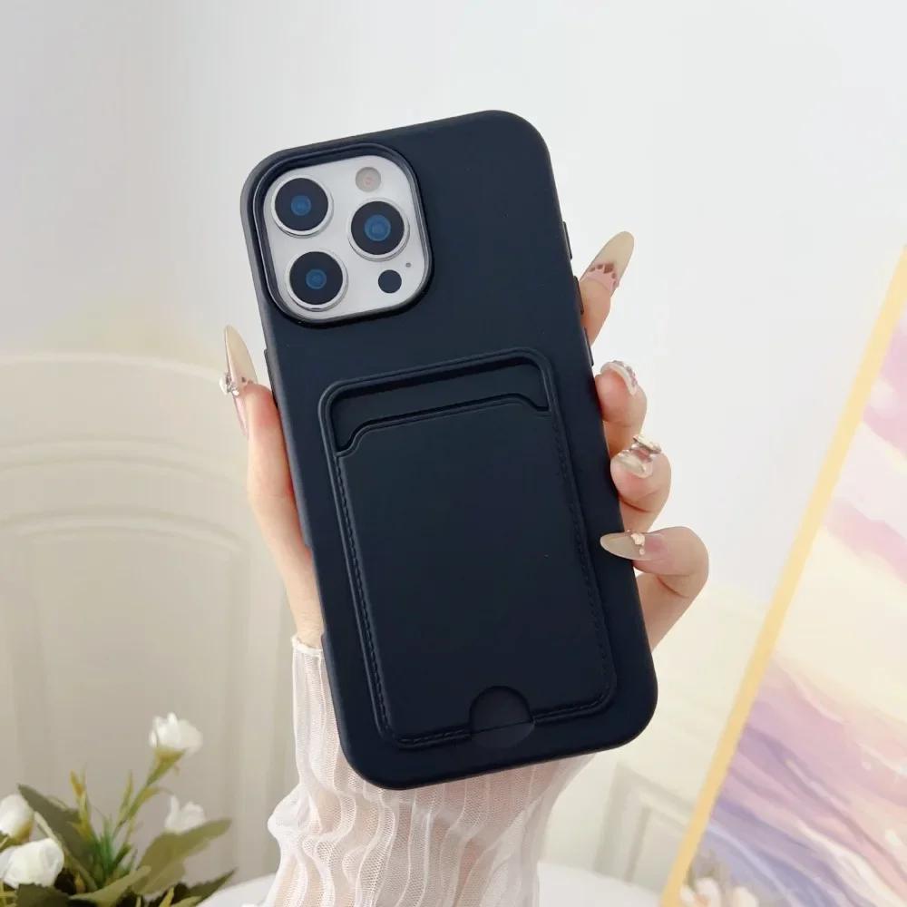 Чехол для телефона 2 в 1, цвет конфеты, для iPhone 16e 16 Pro Max 15 14 Plus 13 12 11 с держателем для карт, защитная крышка