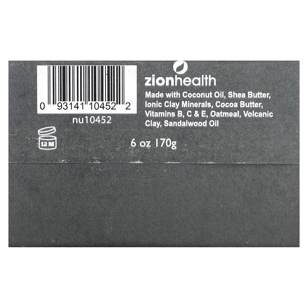 Zion Health Древняя Глина Шампунь Бар, Сандаловое Дерево, 6 унций (70 г)