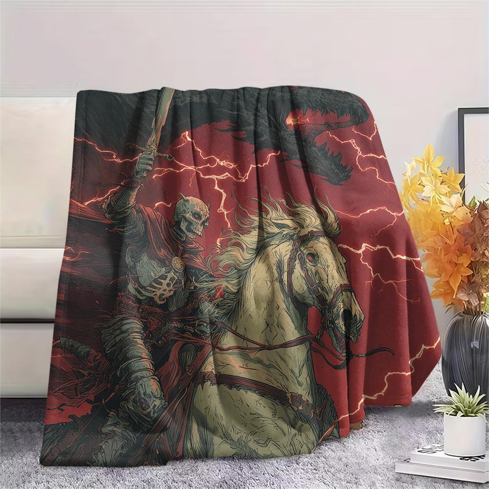 Dragons  Print Flannel Blanket, High quality Comfortable for All Seasons, Home Decor, Warmth and Comfort