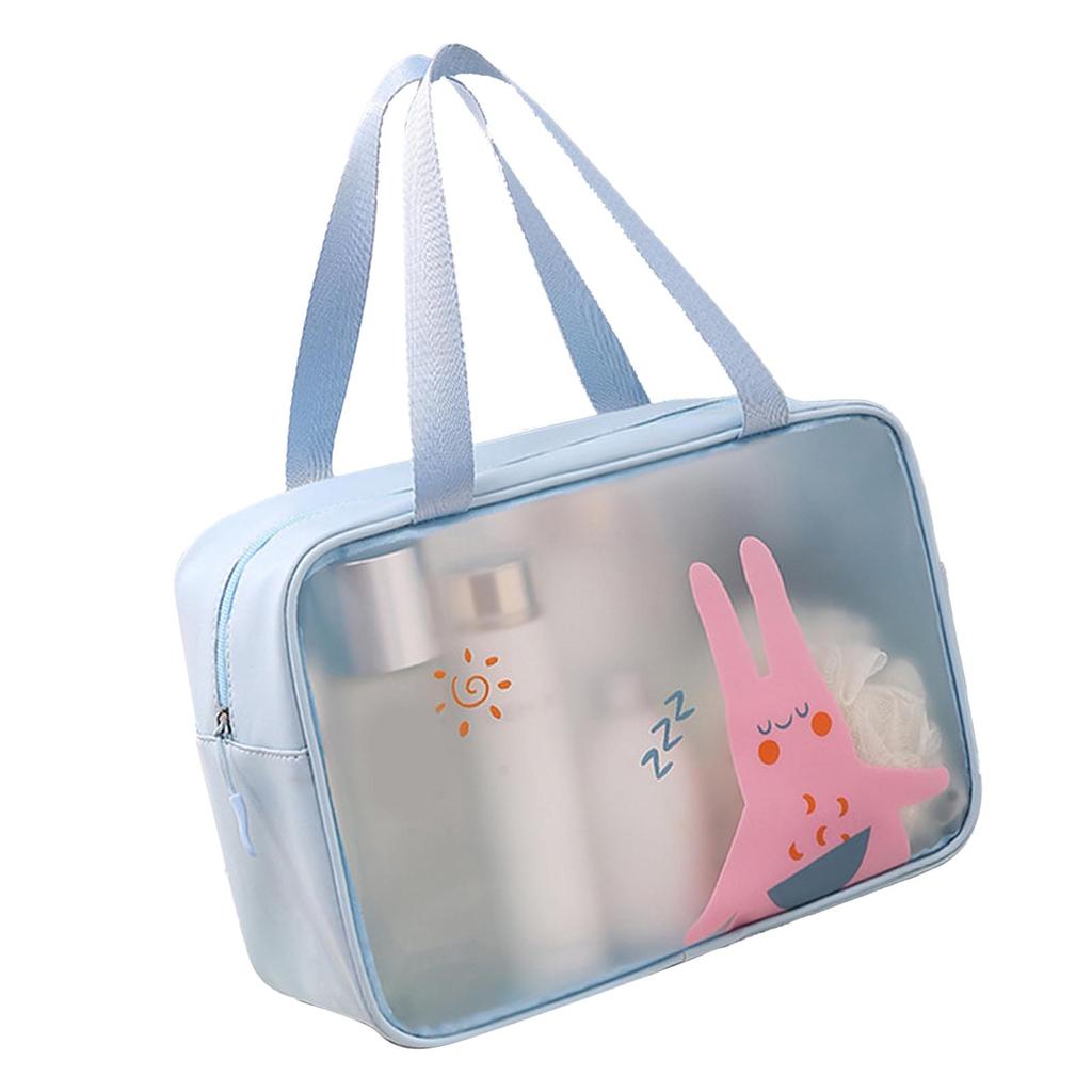 Cosmetic Bag PU PVC Clear Cartoon Pattern Handheld Waterproof L Size Makeup Bag for Swimming