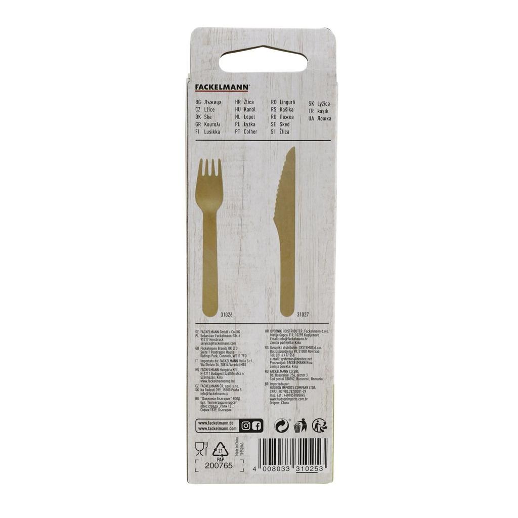 Lot de 30 cuillère à café en bois pour pique-nique Fackelmann Move ref. 31025