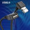 Кабель USB A «папа-мама» вправо/влево/вверх и вниз, удлинитель USB2.0 для легкого доступа, черный