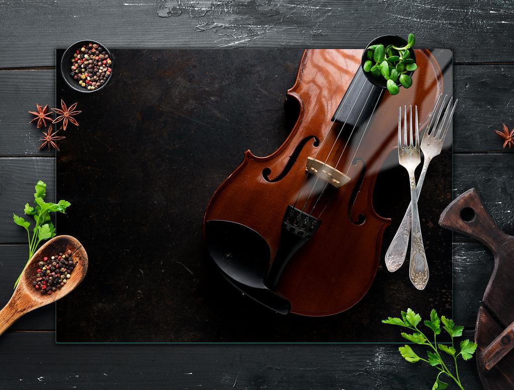 Glass stovetop protector 70x52 Music