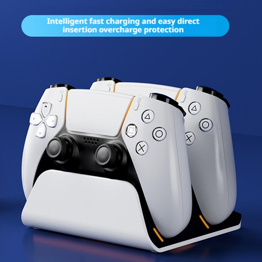 Зарядное устройство-подставка для PS5 PlayStation для PlayStation 5 Dual Sensor Edge RGB-режим Быстрая зарядная станция с кабелем