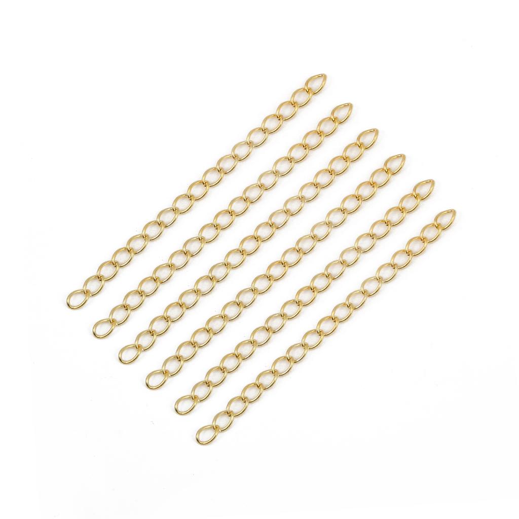 Универсальные металлические удлинительные цепочки для ювелирных изделий с совместимостью с застежкой-лобстером - 50 штук