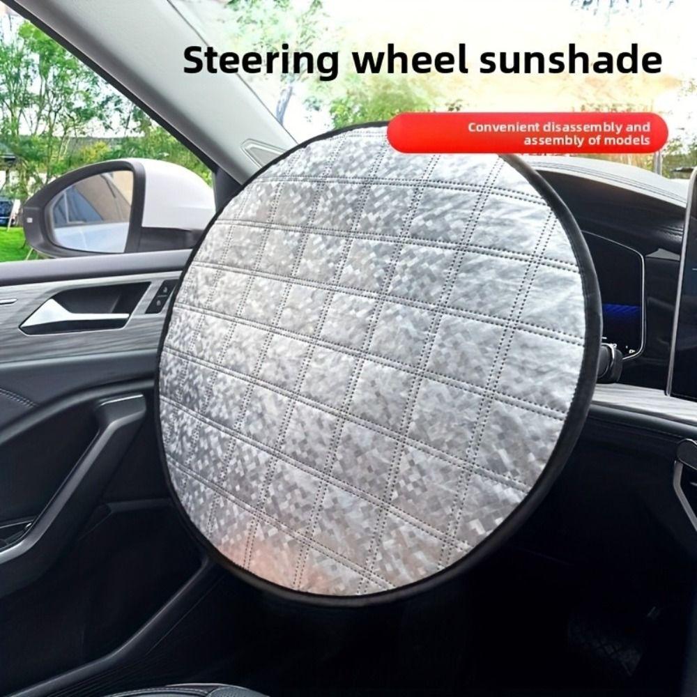 Heat-Resistant Car Steering Wheel Sunshade Cover Aluminum Foil Steering Wheel Cover Summer Use