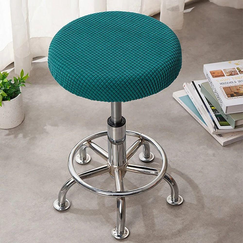 Thickened Bar Stool Cover Solid Color Stool Cushion Cover Soft Round Chair Cover