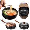 24 см Вок с антипригарным покрытием Плоское дно Сковорода с антипригарным покрытием с крышкой Железный вок для дома Кемпинга Ресторана Гостиничной кухни