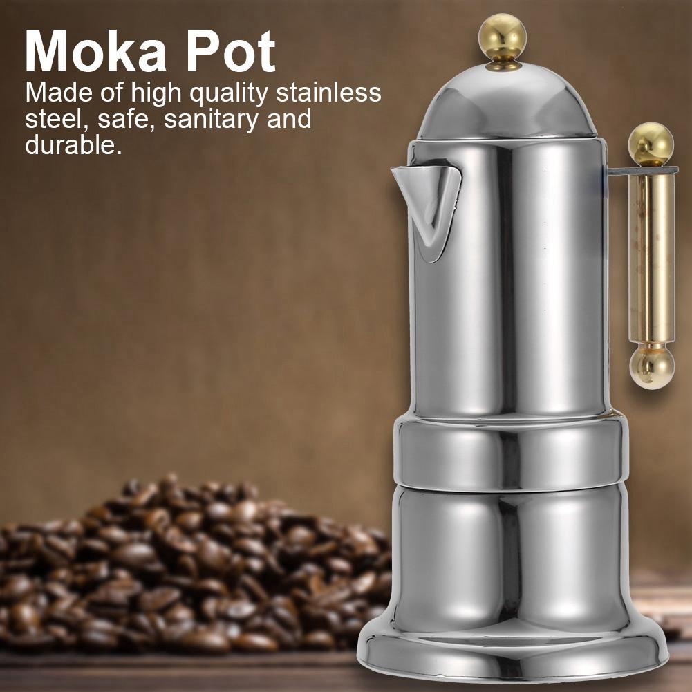 Кофеварка эспрессо Moka Pot из нержавеющей стали с предохранительным клапаном 200 мл