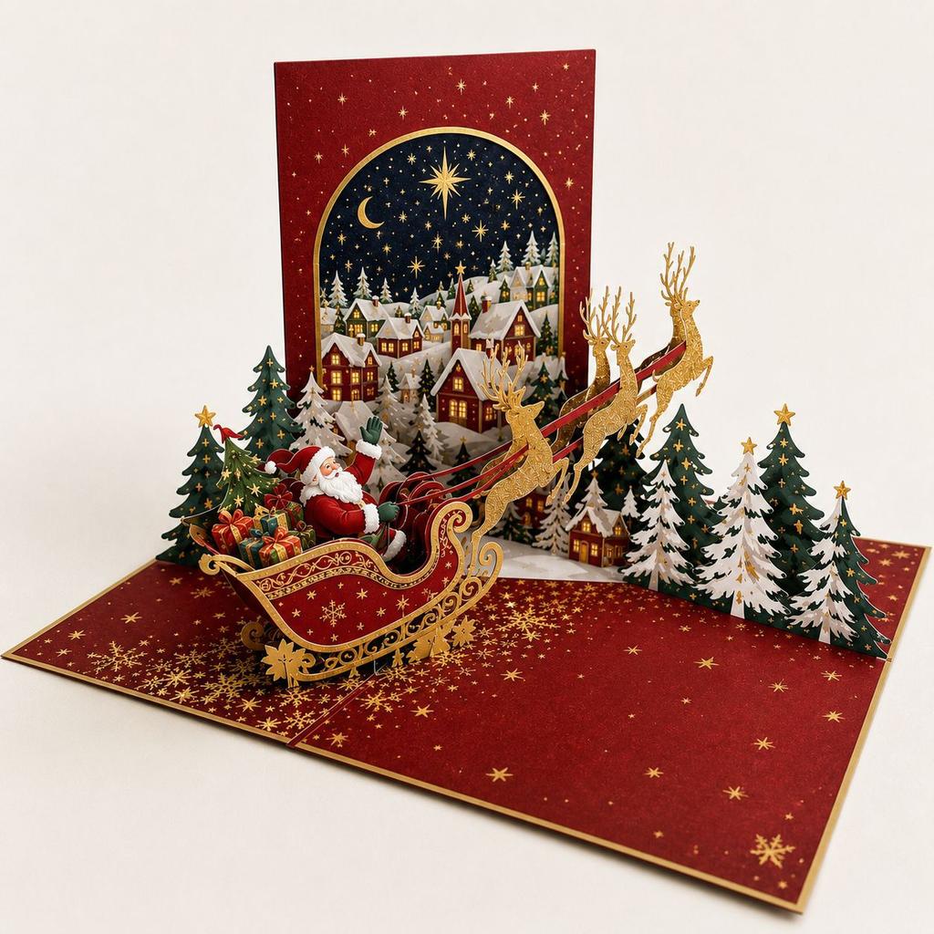 998 Creative Trend Christmas Three-Dimensional Greeting Card High Sense Party Gift Paper Card