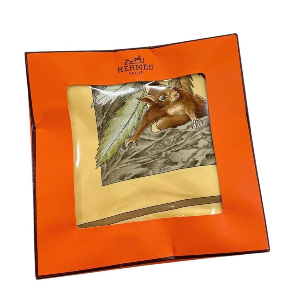 HERMES CASSE NOISETTE (Nutcracker) scarf yellow Women Calle 90 used