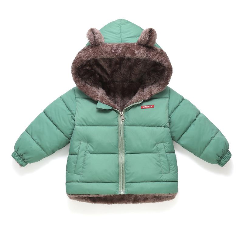 Осенне-зимняя детская куртка из хлопка для мальчиков и девочек маленького и среднего размера, теплая куртка из хлопка с бархатом