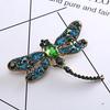 Vintage Corsage Pin Big Dragonfly Brooch Silk Scarf Buckle Diamond Animal Brooch