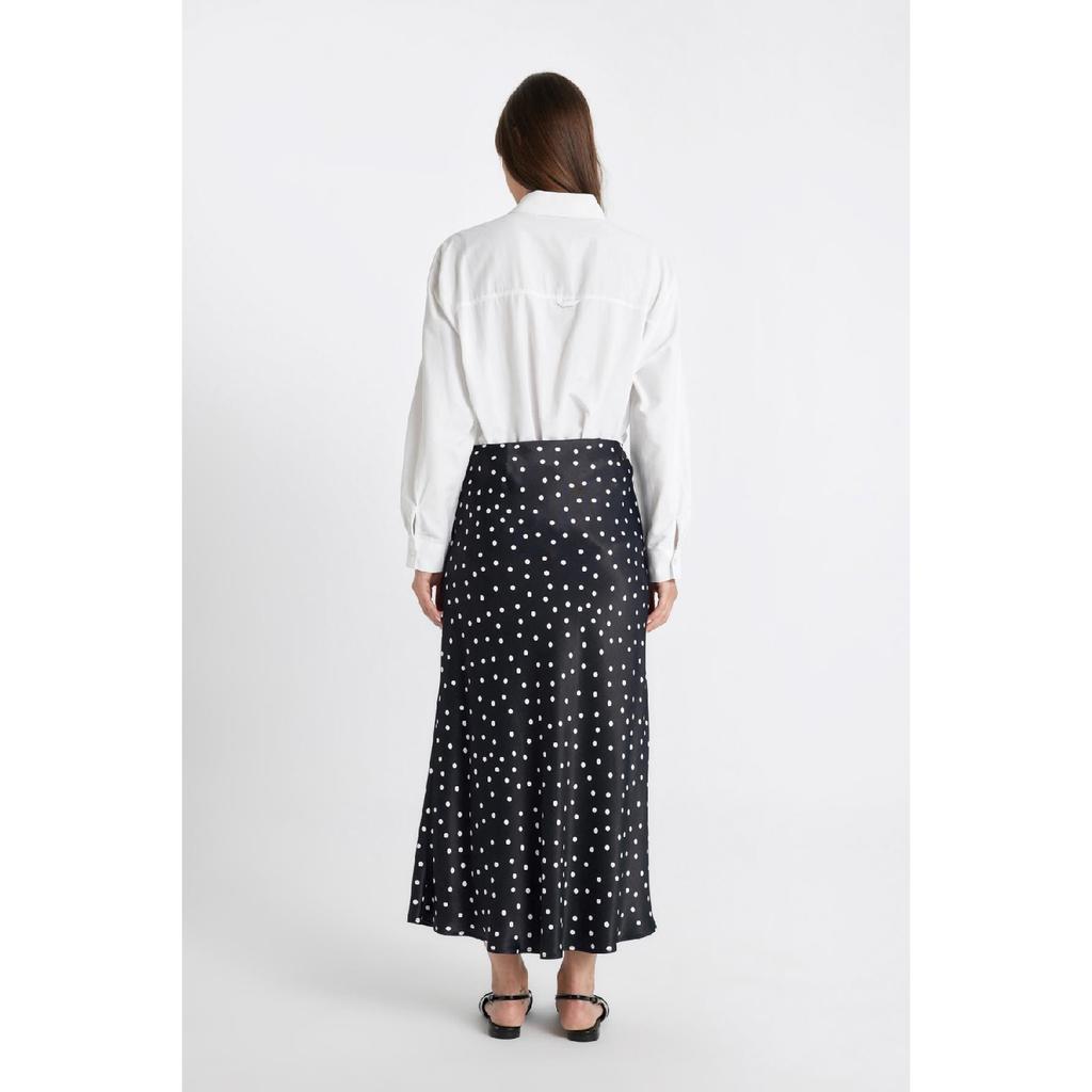 A-line High Waist Leopard Patterned Long/maxi Length 100% Satin Skirt D3905axns