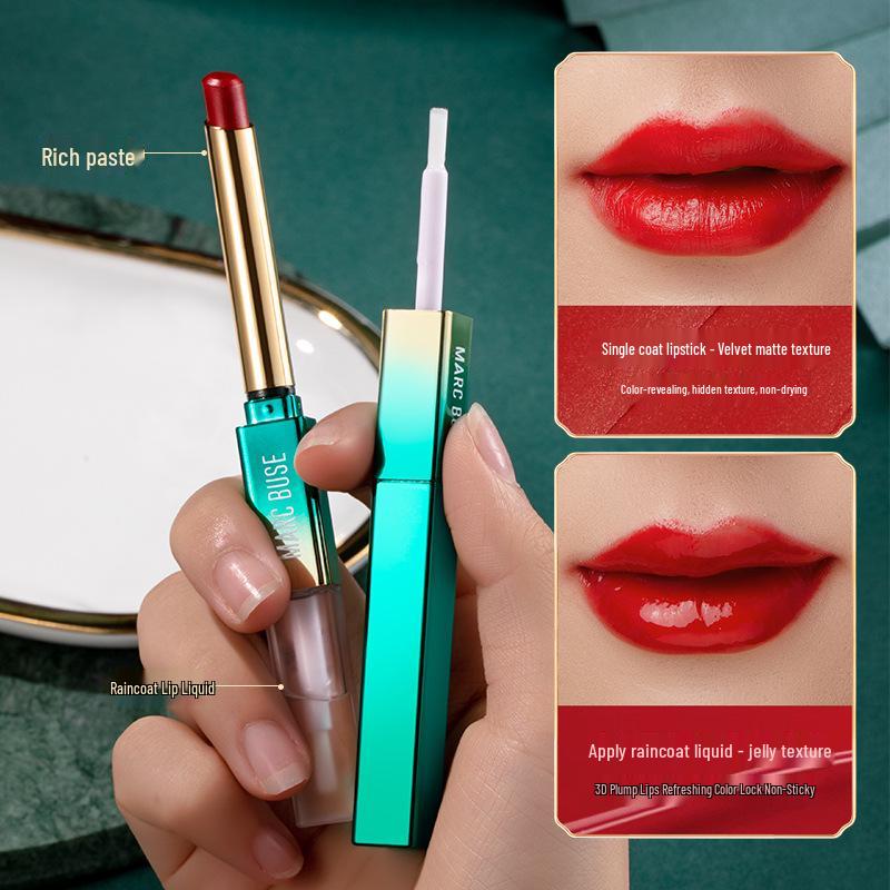 Стойкая водостойкая нелипкая помада Markbuus: Стойкий к смазыванию, фиксирующий цвет, осветляющий и не сушащий.