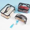 PVC Transparent Waterproof Travel Cosmetic Bag with Handle for Bathing and Swimming