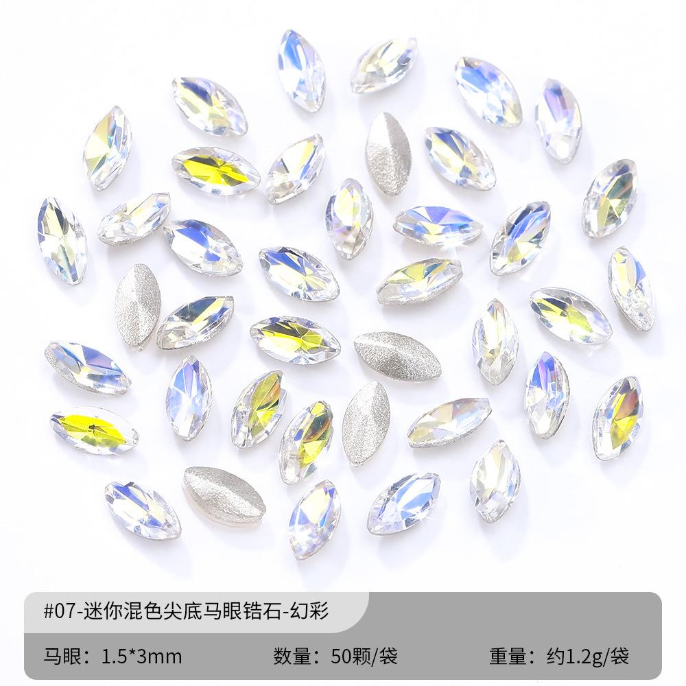 Украшения для ногтей с бриллиантами Flash Mini White Zircon Diy Manicure Украшения для ногтей с конским глазом Love Fat Square Diamond