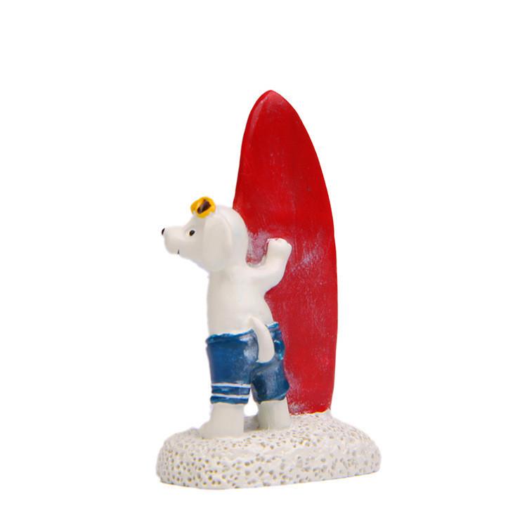 Surfing Puppy Cartoon Resin Ornaments For Photography Props And Decor Home