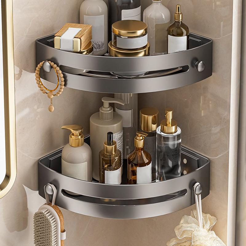Трехъярусная настенная полка для ванной комнаты, не требующая сверления, угловая полка для душа, пластиковая полка для шампуня, полка для хранения принадлежностей для душа, аксессуары для ванной комнаты