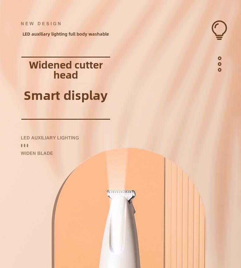 Водонепроницаемая бритва для домашних животных со светодиодом: Широкое лезвие для удаления шерсти с морды, ушей, глаз и лап кошек и собак.