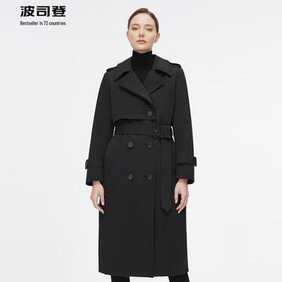 Женское длинное демисезонное пуховое пальто-тренч B20144282