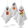 3 Pieces Halloween Ornaments Wall Fireplace Stair Fence Hanging Cloth Decorations with Wooden Sticks