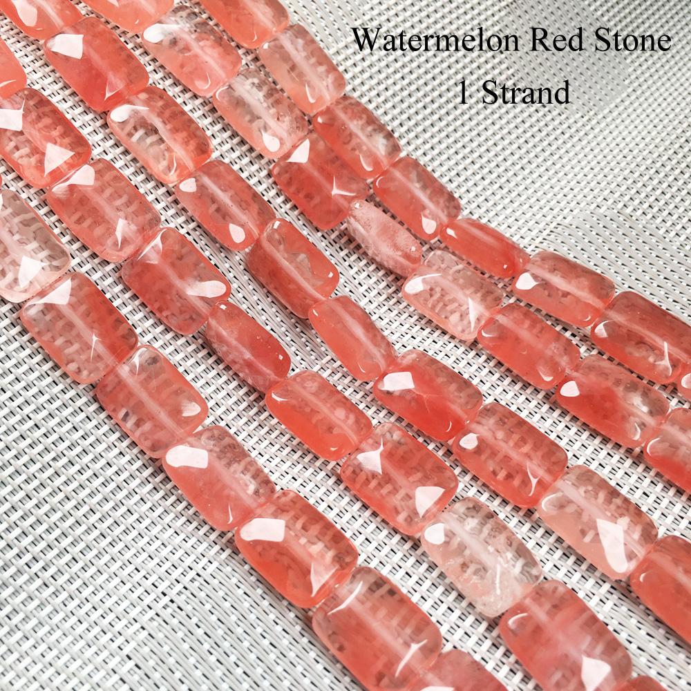 1 нить граненых бусин из натурального камня, 12 × 16 мм, прямоугольные камни из розового кварца и опала, свободные бусины-разделители для изготовления ювелирных изделий, аксессуары для самостоятельного изготовления, 20 см