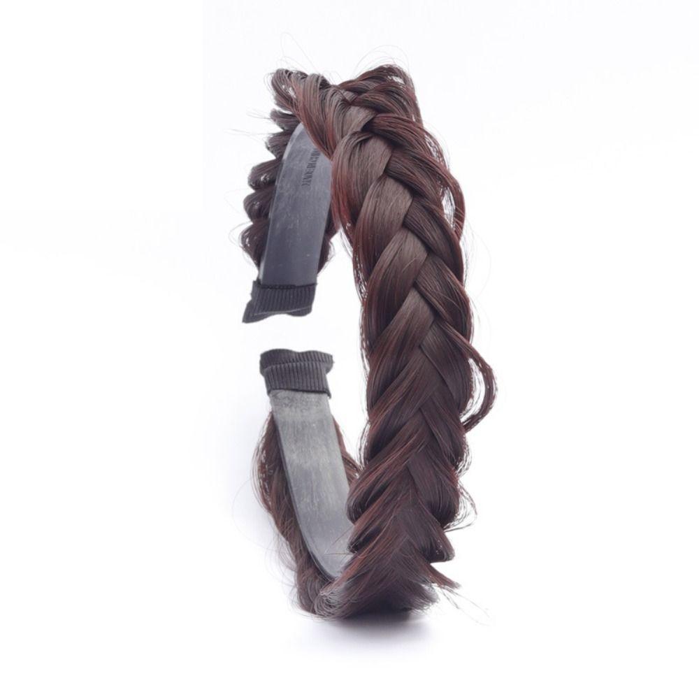 Style Braided Headband Twist Braid Hair Hoop Toothed Non-slip Hairband Wig Heat Resistant Wig