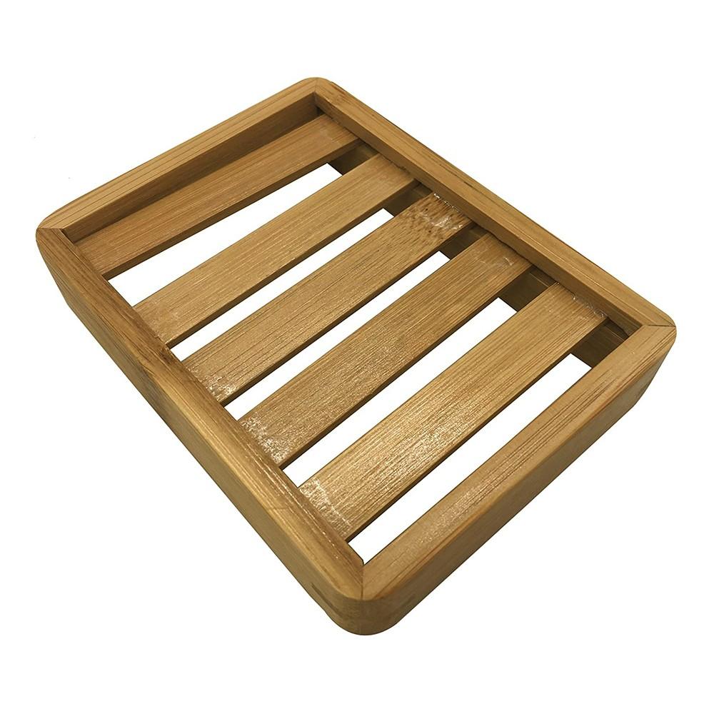 Мыльница для хранения, держатель для мыла, бамбуковая мыльница 10*8,7*2,2 см
