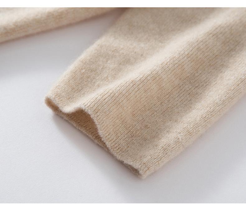 Elegant Fine-Spun Cashmere Mid-Sleeve Knit Turtleneck Pullover