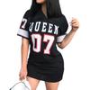 European and American summer letter printing 07 mid-length T-shirt
