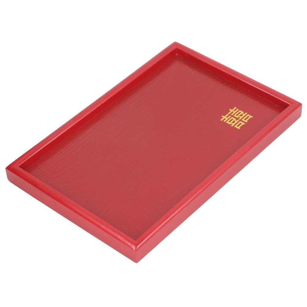 Smooth Surface Serving Tray Wood Snack Plate Traditional Decorative Platter Home Serving