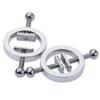 2 Pcs Stainless Steel Sexy Nipple Clamps Round Adjustable Nipple Clamp Set Body Restraints Female SM Sex Toy Non Piercing