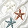 Party Jewelry Starfish Pin Gifts Metal Badge Fashion Sparkling Starfish Brooches  Women