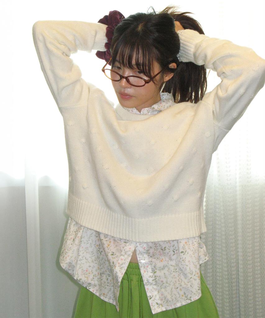 RONRON Textured Dot Knit Ivory