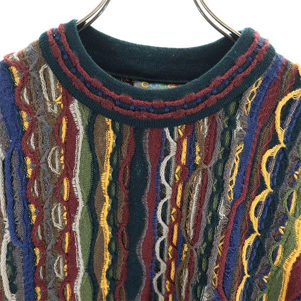 Coogi Винтажный 3D свитер 90-х годов с ручкой-комбинезоном с длинным рукавом, 3D шерстяной свитер S вязаный мужской б/у