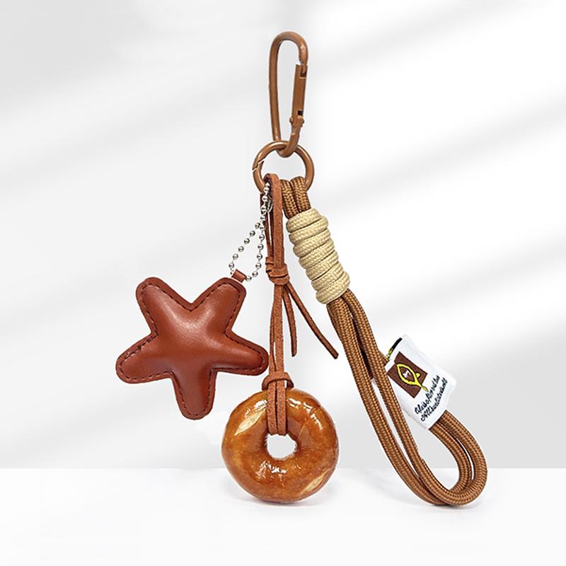 Yogodlns Bag Pendant Cartoon Nylon Woven Bag Accessories Star Mushroom Handbag Pendant For Women Gift