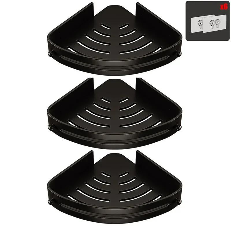 Трехслойная полка для ванной комнаты, полка для душа без гвоздей, пластиковая полка для шампуня, душевые принадлежности, хранение, аксессуары для ванной комнаты