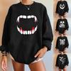 Halloween Long Sleeve Women's Sweatshirt Drop Shoulder Long Sleeve Women's Padde